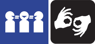 Auslan and interpreter icons